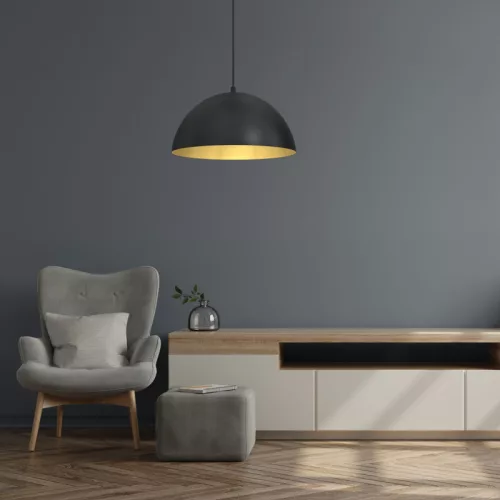 BÉTA Függesztett mennyezeti lámpa Fekete arany 1xE27 35cm Milagro