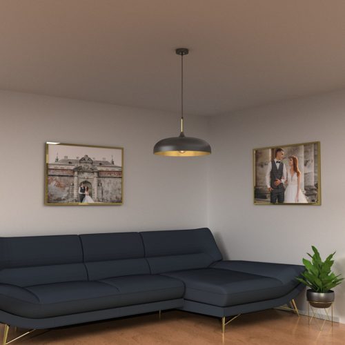 LINCOLN mennyezeti függőlámpa fekete arany 1xE27 45cm Milagro