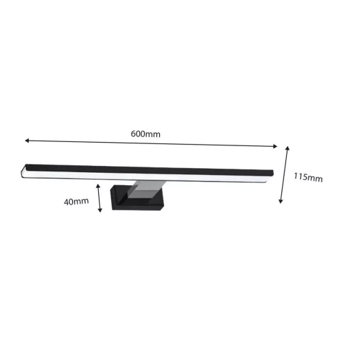 SHINE Fekete króm fali lámpa 60cm 13.8W LED Milagro