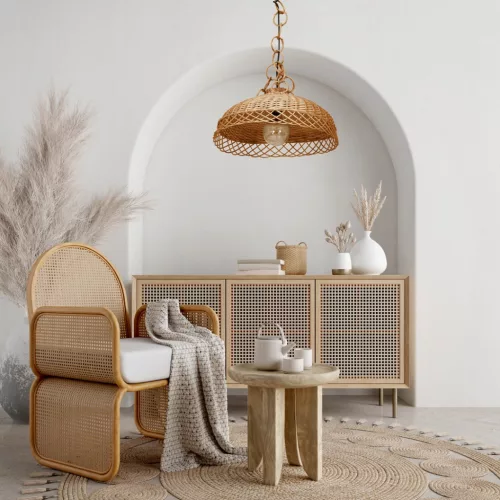 VIMINI Fonott mennyezeti függőlámpa 1xE27 Barna Milagro