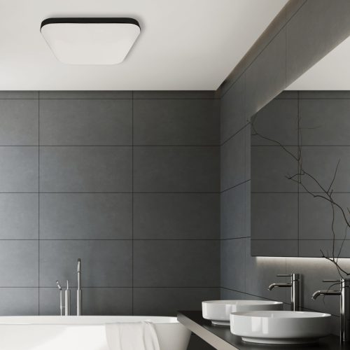 LED mennyezeti lámpa Felületre szerelt Fekete Négyzet Nemo 17W 33 cm 4000K IP44 Milagro