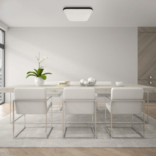 LED mennyezeti lámpa Felületre szerelt Fekete Négyzet Nemo 17W 33 cm 4000K IP44 Milagro