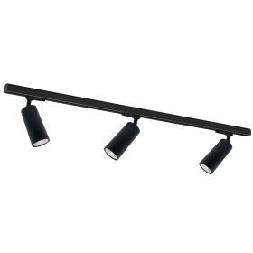   Világítósín készlet 1,5 m-es sín + 3x GU10 sín könnyű fekete Mica Milagro