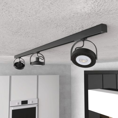 Világítósín készlet 1,5 m-es sín + 3x sínlámpa AR111-GU10 Black Lugar Milagro