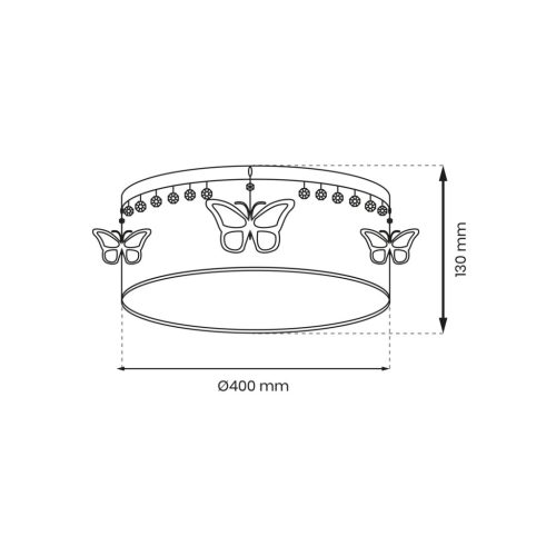 LED mennyezeti lámpa PAPILLON 2xE27 Milagro