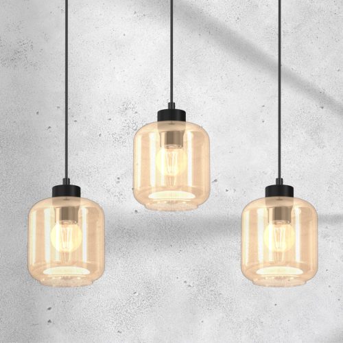 SOMBRA Borostyán mennyezeti lámpa 3xE27 Milagro Strip