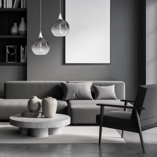 MONTE Ezüst mennyezeti függőlámpa fi 200 1xE27 Milagro