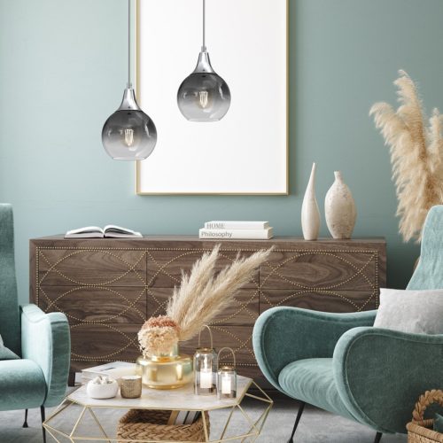 MONTE Ezüst mennyezeti függőlámpa fi 150 1xE27 Milagro