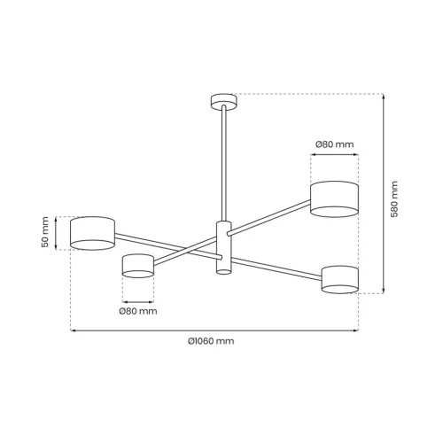 CROSS Arany mennyezeti lámpa 4xGX53 Milagro