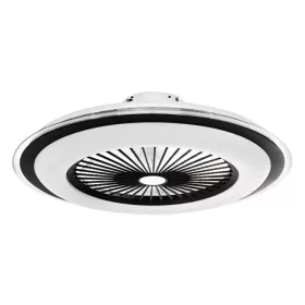  Felületre szerelhető LED mennyezeti lámpa Fekete kerek ZONDA 48W 60 cm CCT Milagro ventilátorral