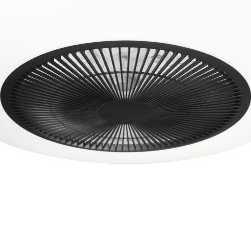 Felületre szerelhető LED mennyezeti lámpa Fekete kerek ARIA 38W 55 cm CCT ventilátorral + Milagro távirányító