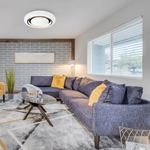 LED felületre szerelhető mennyezeti lámpa Arany kerek MEGAN 48W 48 cm CCT + Milagro távirányító