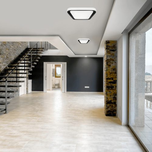 Felületre szerelhető LED mennyezeti lámpa Fekete négyzet QUADRO 38W 40 cm CCT + Milagro távirányító