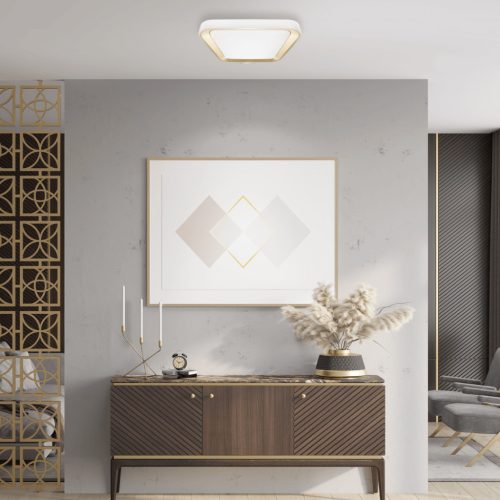 LED mennyezeti lámpa felületre szerelhető Gold Square QUADRO 38W 40 cm CCT + Milagro távirányító