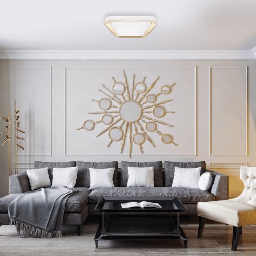 LED mennyezeti lámpa felületre szerelhető Gold Square QUADRO 38W 40 cm CCT + Milagro távirányító