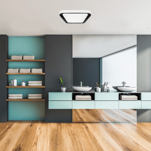 Felületre szerelhető LED mennyezeti lámpa Fekete négyzet QUADRO 66W 50 cm CCT + Milagro távirányító