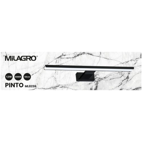 Fali lámpa PINTO Fekete 12W LED 50cm Milagro