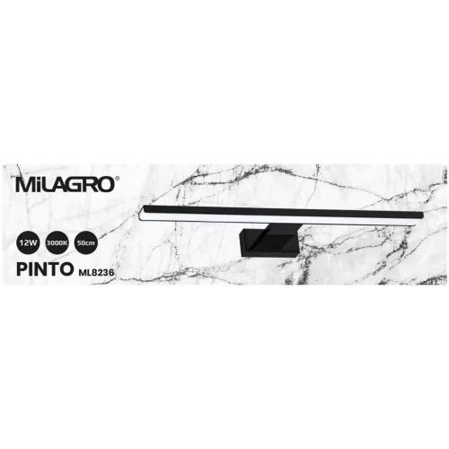 Fali lámpa PINTO Fekete 12W LED 50cm Milagro