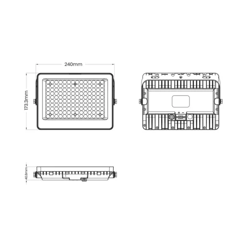 FOKUS LED reflektor 1300lm 6000K IP65 100W Solar Black + Eco-Light távirányító