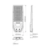 VIA LED Solar utcai lámpa IP65 150W 6000K fekete mozgás- és szürkületérzékelő + Eco-Light távirányító