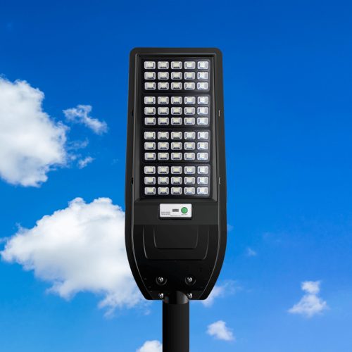 VIA LED Solar utcai lámpa IP65 150W 6000K fekete mozgás- és szürkületérzékelő + Eco-Light távirányító