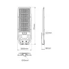 VIA LED Solar utcai lámpa IP65 200W 6000K fekete mozgás- és szürkületérzékelő + Eco-Light távirányító