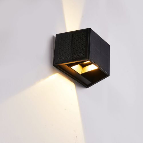 Napelemes kerti lámpa fali lámpa WINGS LED IP54 2W 3000K érzékelő fekete Eco-Light