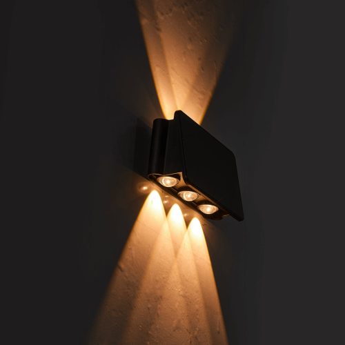 Napelemes kerti lámpa fali lámpa ALF LED IP54 4W 3000K érzékelő fekete Eco-Light