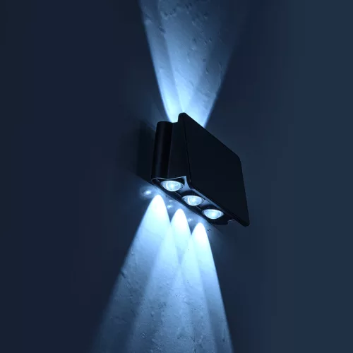 Napelemes kerti lámpa fali lámpa ALF LED IP54 4W 6000K érzékelő fekete Eco-Light