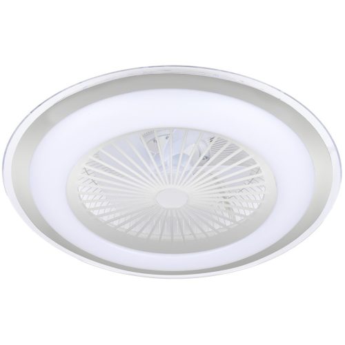LED felületre szerelhető mennyezeti lámpa ZONDA Silver 48W Milagro ventilátorral