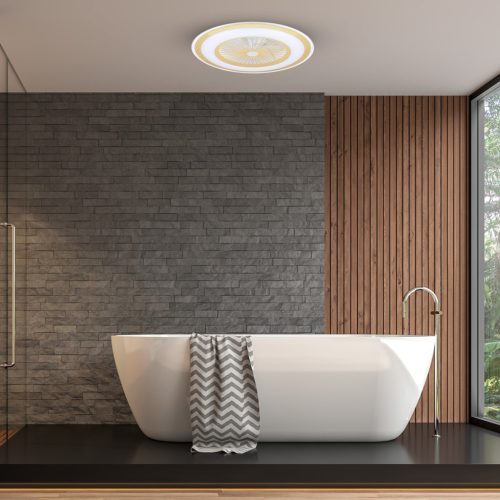 LED felületre szerelhető mennyezeti lámpa ZONDA Gold 48W Milagro ventilátorral