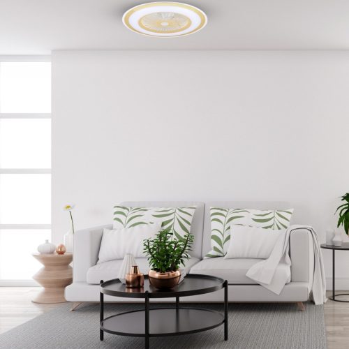LED felületre szerelhető mennyezeti lámpa ZONDA Gold 48W Milagro ventilátorral