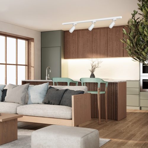 Világítósín készlet gyűjtősín 3xPipe GU10 + vezetősín 1,5 m fehér Milagro