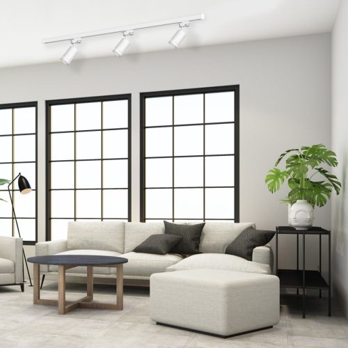 Világított sín készlet 3x GU10 csőgyűrű + vezető 1,5 m fehér Milagro