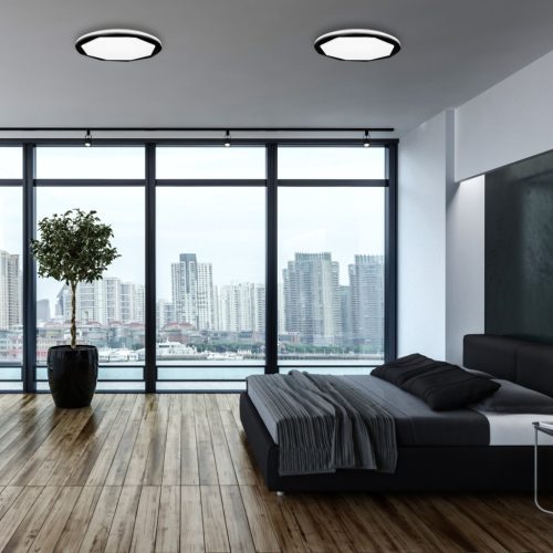 LED felületre szerelhető mennyezeti lámpa OPTIMA fekete 52W LED Ø480 mm Milagro