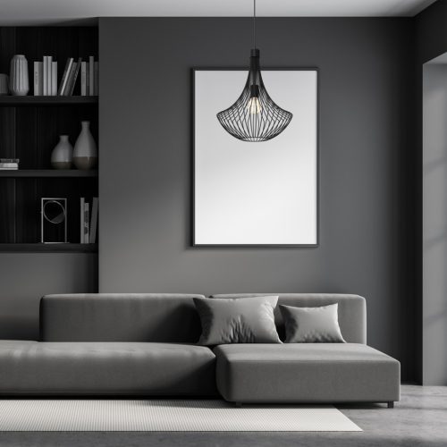 CESTA mennyezeti függőlámpa fekete 1xE27 Milagro