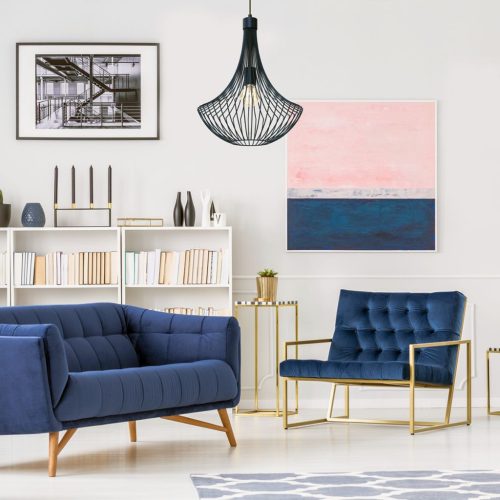 CESTA sötétkék mennyezeti függőlámpa 1xE27 Milagro