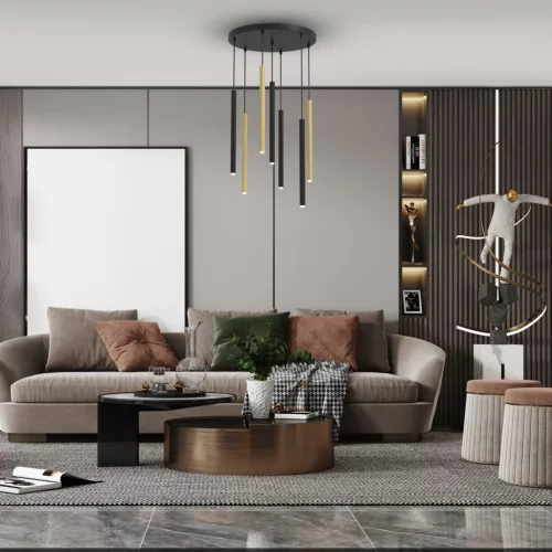 MONZA mennyezeti függőlámpa sárgaréz 7xG9 max 8W LED Milagro