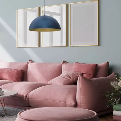 BETA Függesztett mennyezeti lámpa Sötétkék Kék Arany 1xE27 45cm Milagro