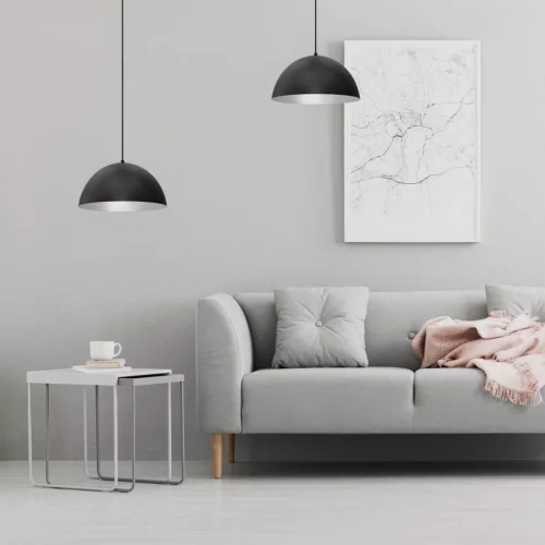 BÉTA mennyezeti függőlámpa fekete-fehér 1xE27 35cm Milagro