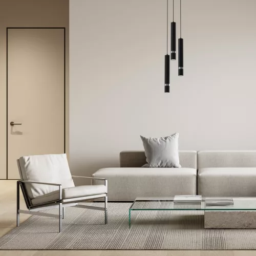 JOKER Fekete króm függő mennyezeti lámpa 3xGU10 Milagro