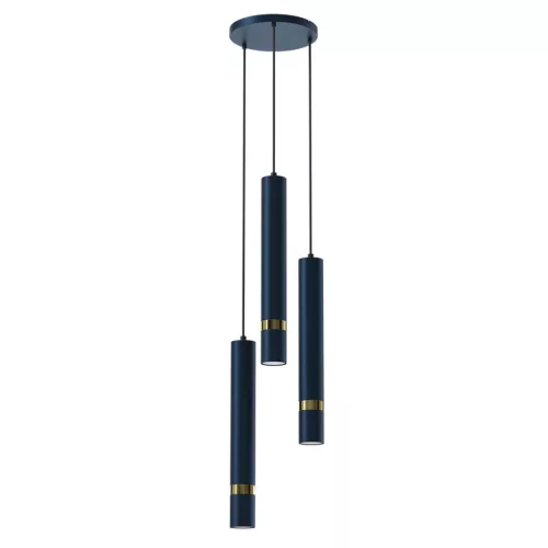 JOKER Függesztett mennyezeti lámpa Sötétkék Kék Arany 3xGU10 Milagro