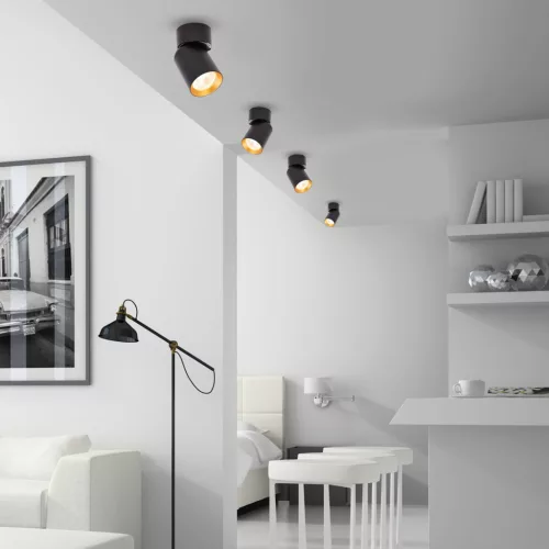 Felületre szerelhető halogén lámpatest Andy 1xGU10 Black Gold Spot Milagro