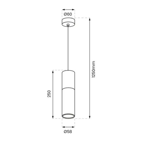 Felületre szerelhető függő mennyezeti lámpa Ricky 1xGU10 MILAGRO