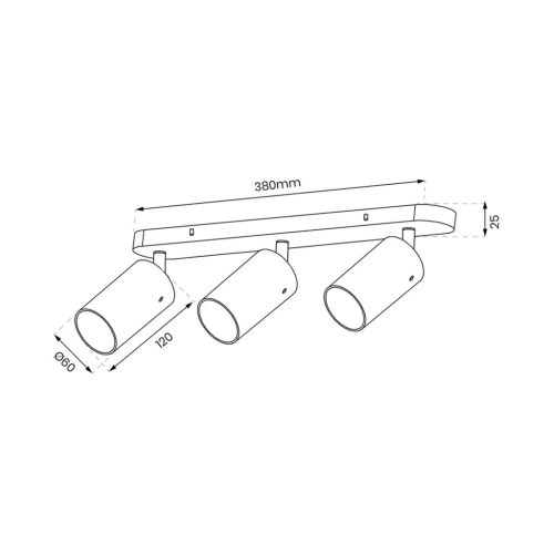 Spot Ricky fali lámpa, felületre szerelhető mennyezeti lámpa 3xGU10 MILAGRO
