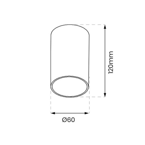 Felületre szerelt HALOGEN Downlight Tube Spot Ricky Round Gold GU10 MILAGRO