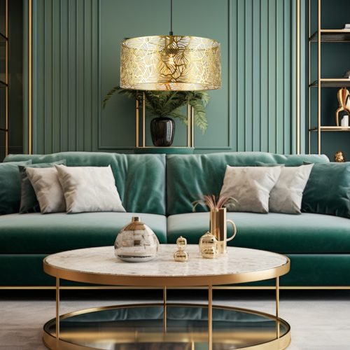 Felületre szerelhető függő mennyezeti lámpa virágmintás virágmintás 1xE27 arany MILAGRO