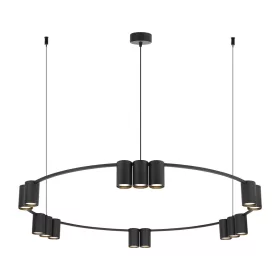   LED mennyezeti csillár 15x GU10 alumínium fekete 108cm GENESIS Milagro