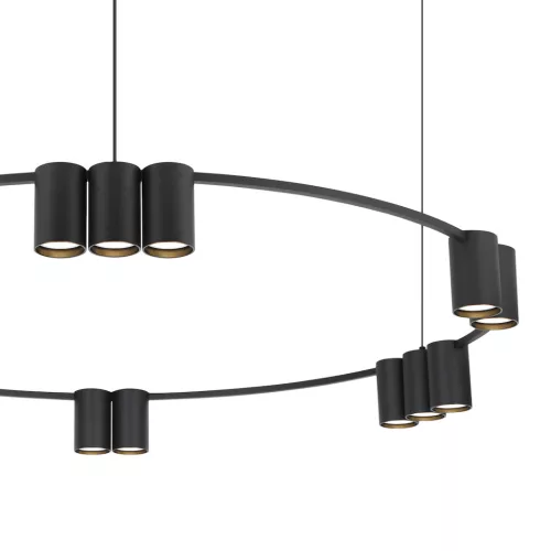 LED mennyezeti csillár 15x GU10 alumínium fekete 108cm GENESIS Milagro