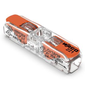   Telepítési csatlakozó Gyorscsatlakozó WAGO 221-2411 KÁBELE 2x0,2-4mm